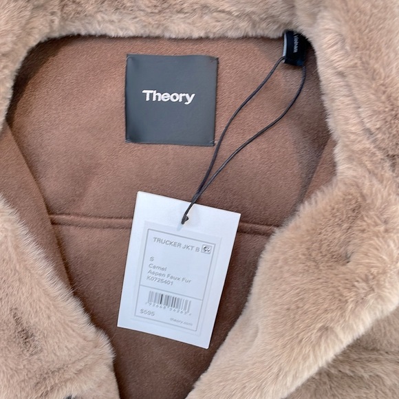 Theory Aspen Faux Fur Trucker Jacket 